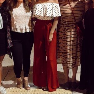 Red Flynn Skye High Waisted Trousers